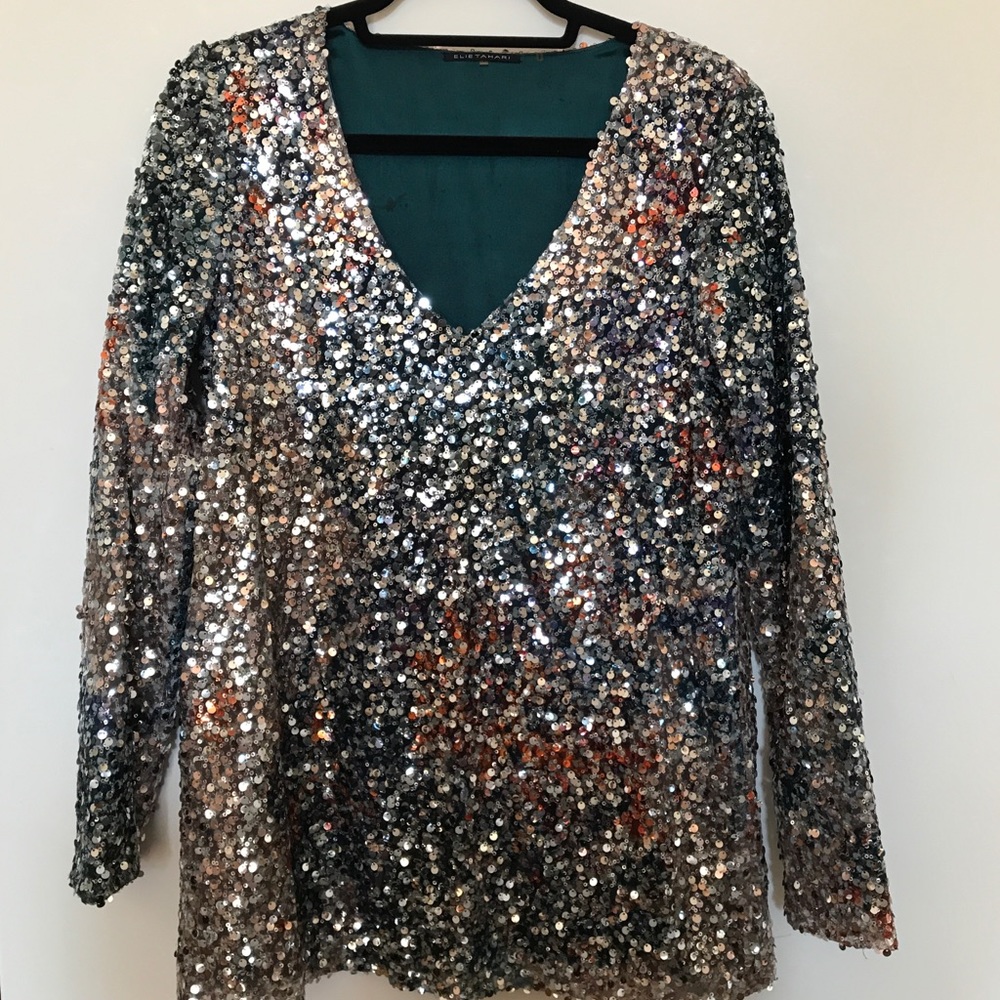 Multicolored Sequin Elie Tahari Top